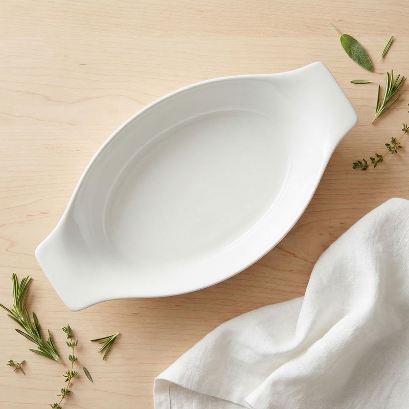 jinsongdafa 5 x 8 Inch Ceramic Oval Au Gratin Baking