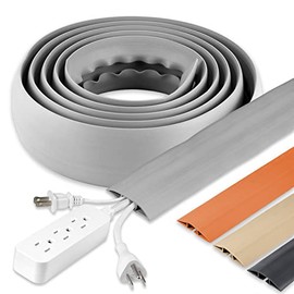 Cordinate Floor Cord Cover, 10 Ft, Rubber Protector, Low Profile, Cable Saver, Gray, 49627