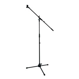 Black Microphone Stand with Boom Tripod Base Adjustable from 990mm to 1690mm Height