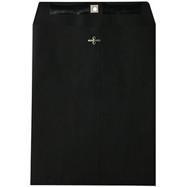 JAM PAPER 9 x 12 Open End Catalog Envelopes with Clasp Closure - Smooth Black - 10/Pack