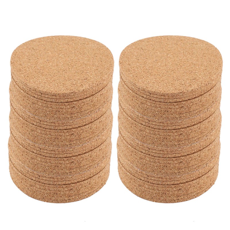 Cork Coasters for Drinks, Wooden Coasters, Round Edges, Coasters for