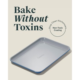 Caraway Nonstick Ceramic Small Baking Sheet (9x13”) – Non-Toxic, PTFE & PFOA Free – Oven Safe – Aluminized Steel Core – Mini Sheet Pan for Baking, Roasting & More - Slate