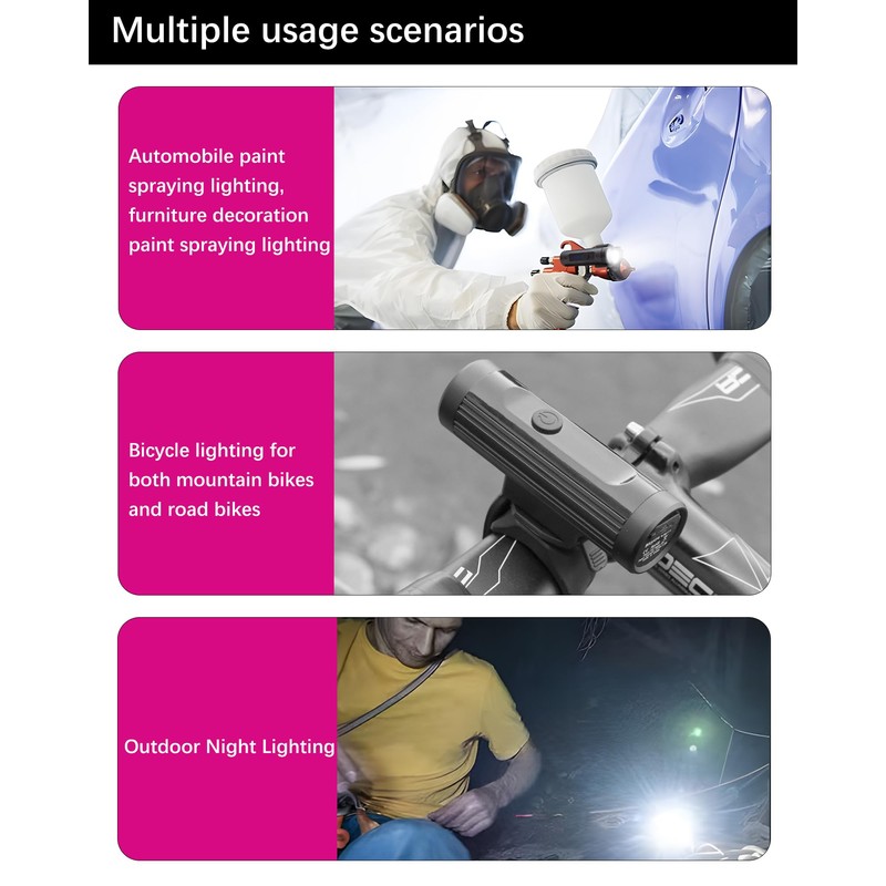 PangSing & Nan 600 Lumen Light，Rechargeable Lightweight Spray Gun Light,