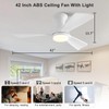 OMYU 42 inch Flush Mount Ceiling Fans with Lights, Dimmable,