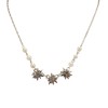 Alpenflüstern DHK337 Metal Costume Necklace Rhinestone Edelweiss Triology – Women's