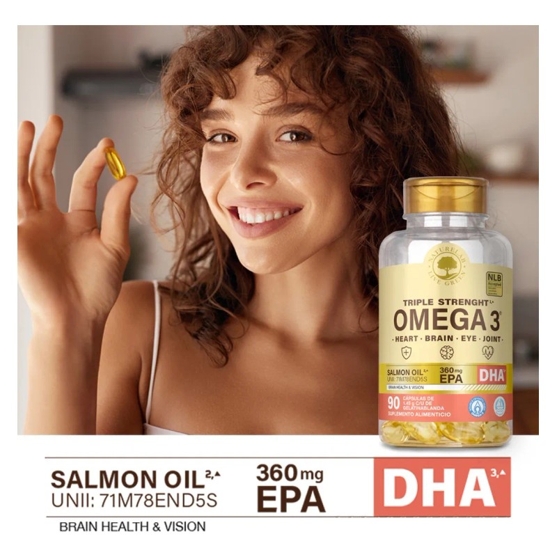Omega 3 Salmon 90 Cápsulas Epa-dha Premium Naturelab® Sabor Sin