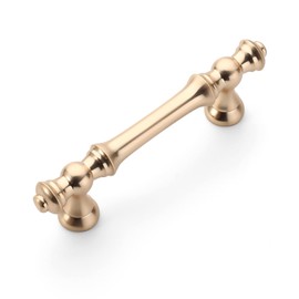 Amerdeco 10 Pack Brushed Brass Cabinet Pulls 3 Inch(76mm) Hole Center Cabinet Hardware Gold Kitchen Cabinet Handles for Bathroom Drawer Pulls Dresser Pulls ZH0014……