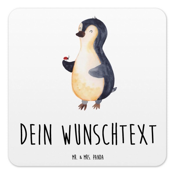 Mr. & Mrs. Panda Set of 6 Personalised Coasters Penguin