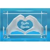 VIP-LASER 3D Glass Crystal with Engraving I Heart in Two