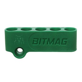 BitMag - Magnetic Bit Holder - for Drills and Drivers - Store Your bits on Your Power Tool, Always to Hand for Fast swapping - Holds 1/4 hex bits - Plastic Composite Body or Aluminum (Green)