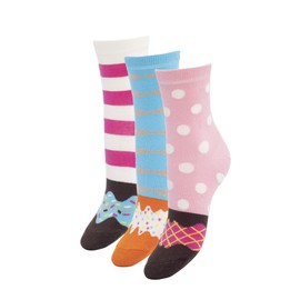 1SOCK2SOCK - Women's Donut Socks Gift Box (3 Pack Cotton) - Fun, Colorful, and Super Soft Socks