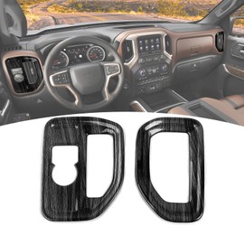 PDKLIN for Silverado Dash Side Air Vent Cover Trim Fit for Chevy Silverado/GMC Sierra 2019-2022 Black Wood Grain Interior Accessories 2pcs