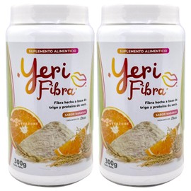 Yeri fibra sabor Naranja 2 botes con 300 gr cada uno.