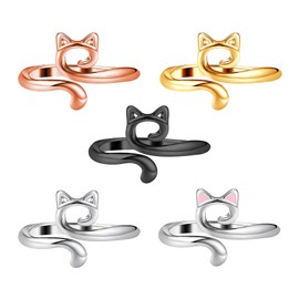 Yarn Ring, 5 Pcs Adjustable Crochet Finger Yarn Holder, Metal Crochet Rings for Crocheting, Left & Right Hand, Multicolor (Small & Lightweight)