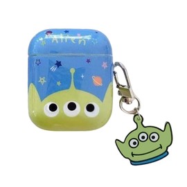 Buzz Lightyear Alien AirPods 1st Generation Case for AirPods 2nd Generation Case Buzz Lightyear Alien Airpod Cover Couple Matte TPU Drop Protection Full Protection Cute Wireless Charging Compatible
