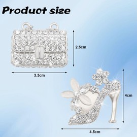 Bittwee 2PCS Bling High Heel Shoe&Magic Bag Car Air Vent Clip, Crystal Rhinestone Charms Auto Air Vent Clip, Universal Vehicle Air Conditioning Outlet Clip Decoration for Woman Man