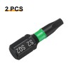 sourcing map 2pcs SQ2 Square Screwdriver Bit 1/4" Hex Shank