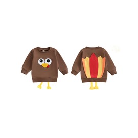 FIOMVA Toddler Baby Girl Boy Thanksgiving Outfit 3 6 9 12 18 24Months 2t 3t 4t Turkey Sweatshirt Sweater Top Shirt Clothes (Thanksgiving Turkey Costume, 2-3 Years)