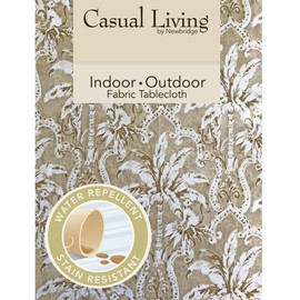 Newbridge Rafiki Natural Tropical Toile Print Indoor Outdoor Fabric Napkins - Shabby Chic Palm Tree Toile Print Stain Resistant Fabric Napkins, Set of 8 Napkins
