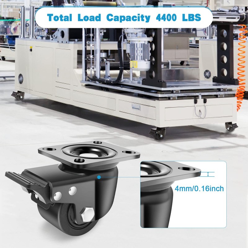 Nefish 3-Inch Heavy Duty Casters Set of 4, Industrial Grade