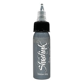 Shadink Grey Tattoo Ink Professional Grey Series Tattooing Inks for Color Portrait, Black & Gray Style (Medium Grey)