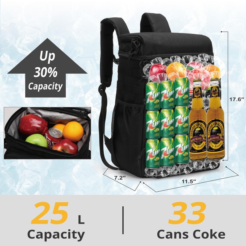 Tactical Backpack Cooler,Soft Lightweight Leakproof Cooler Backpack,Insulated Cooler Bag,Portable Soft