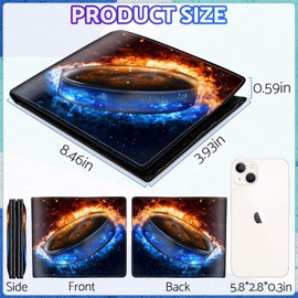 ZHIMEBYE Boys Wallet for Kids, Cool Kids Wallet for Boys Ages 8-10 9-12 11-15, Funny Ice Hockey Leather Bifold Rfid Blocking, Coin Pocket Id Window for Teen Men Youth Guys Birthday Christmas Gifts