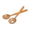 Dexam 16050471 Sintra Mango Wood Spotted Salad Servers-Ochre