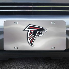 FANMATS 24534 Atlanta Falcons Stainless Steel Front License Plate with Large 3D Molded Team Metal Emblem 6"x12"
