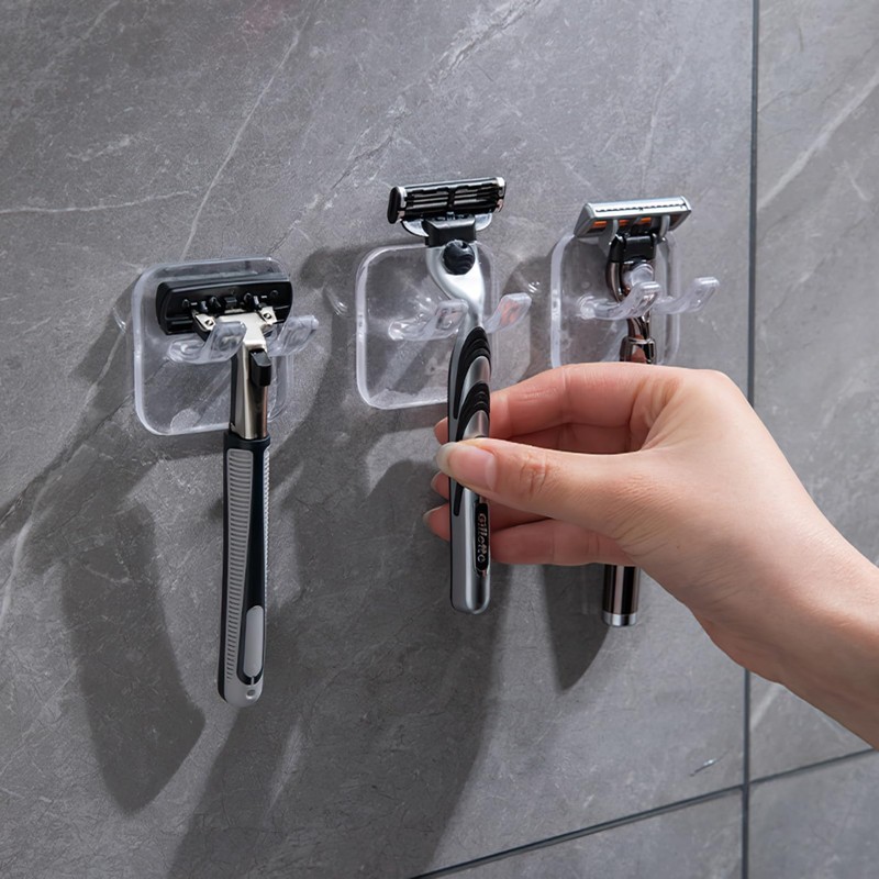 Bowcig 4 Pcs Razor Holder for Shower Self Adhesive Waterproof