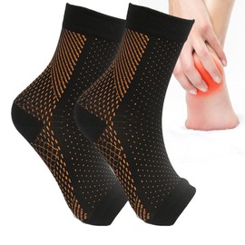 Generic Compression Socks for Neuropathy - Toeless, Breathable, Comfortable Running Socks, Relief for Ankle, Running, Nursing - Black, 15-20 mmHg, Unisex