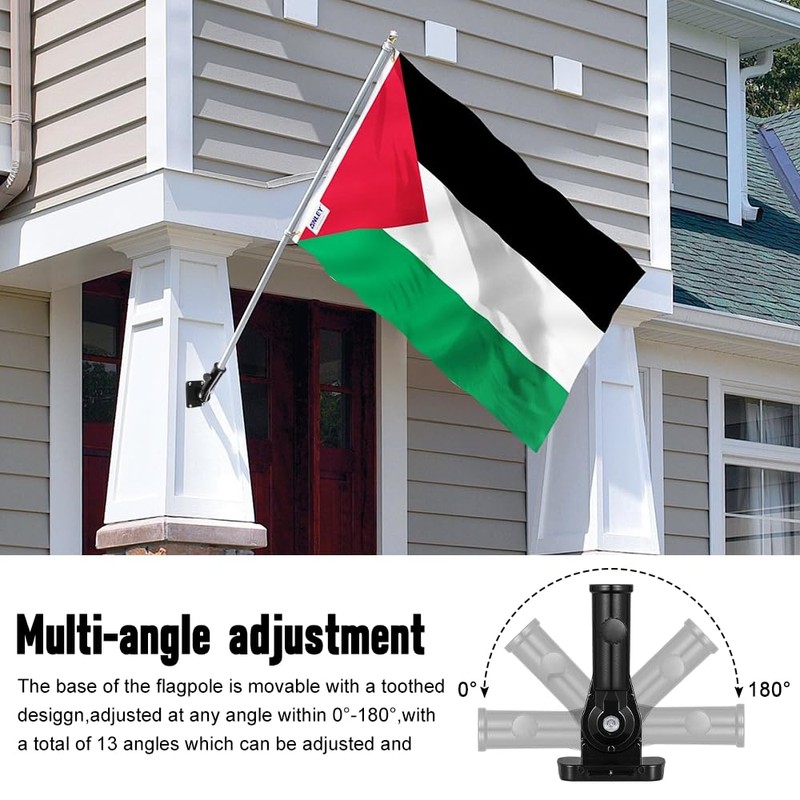 yotutun Adjustable Flag Pole Holder with Screws Wall Mounting Flag