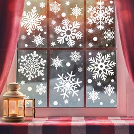 heekpek Christmas Window Stickers Reusable 336 PCS Giant Snowflakes Stickers Christmas Window Clings Static Sticker for Xmas Window Stickers Christmas Decoration for Window