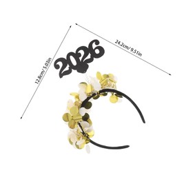 Vaguelly 3pcs Gold Numeric Dot Year Headband Comfortable Party Hairbands for Ladies Holiday Celebrations Photo Booth Fun