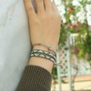 KELITCH Agate Tiger Eye Beads Bracelet Bangle Leather 2 Wraps