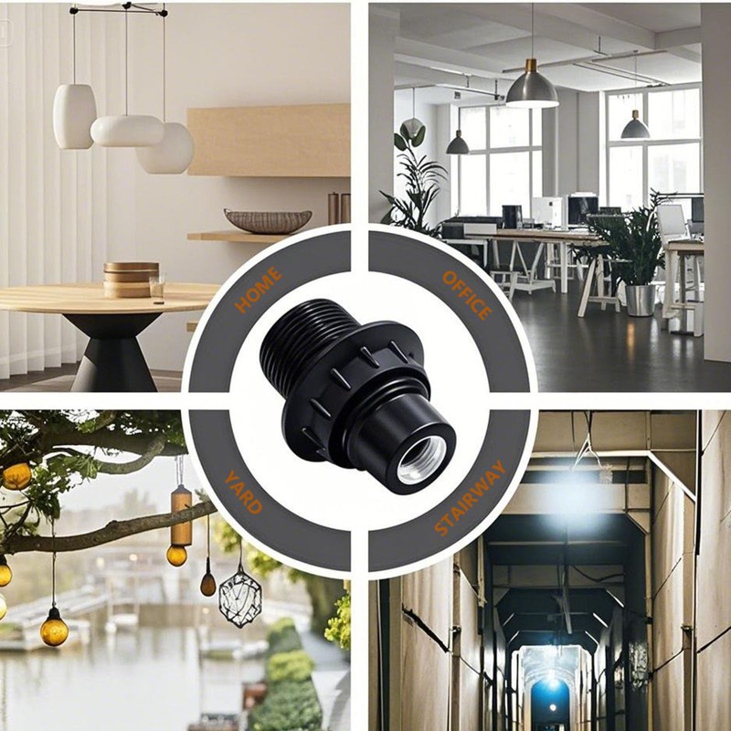 E12 Candelabra Socket,TWDRTDD Black 3-Pack Candelabra Base Lamp Holder Light