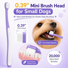 VVHOMIFE Small Dog Toothbrush, Mini Head, Soft Bristles, Under 30 lbs
