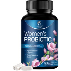 Nature's Glow Women Probiotics For Digestive Health With 50 Billion CFU - Multi Strains Womens Probiotic With Acidophilus For Daily Vaginal & Urinary Health Support, Immune Support, Shelf Stable - 120 Capsules