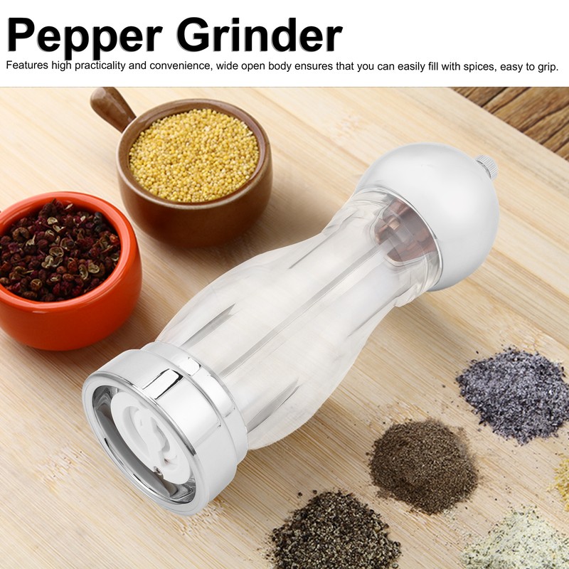 Salt Pepper Grinder Manual Seasoning Mill Shaker Round Acrylic Spice