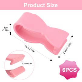 Tokusatsu 6 Pcs Kitchen Towel Clips, U-Shape Towel Clip with Strong Clamping Force for Kitchen, Oven Handle, Bathroom Towel Rack, Dishwasher and Stove to Trevent Towels from Falling Off, Pink