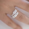 MATERIA by Matthias Wagner 925 Silver Ring Feather Silver Women's