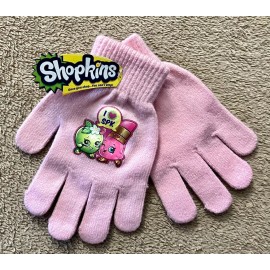 Shopkins - Toddler Girls Pink Gloves - Graphic Print - Super Cute & Warm