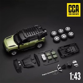 CCA 1:43 Scale Defender 110 (2022) Off-Road Vehicle ORV Car Diecast Model with Modified Parts Kits (Green)