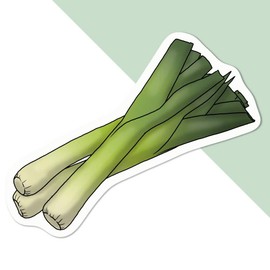 Medium 100mm 'Leeks' Permanent Sticker Decal for Cars/Windows/Bins/Walls etc (DW00081417)