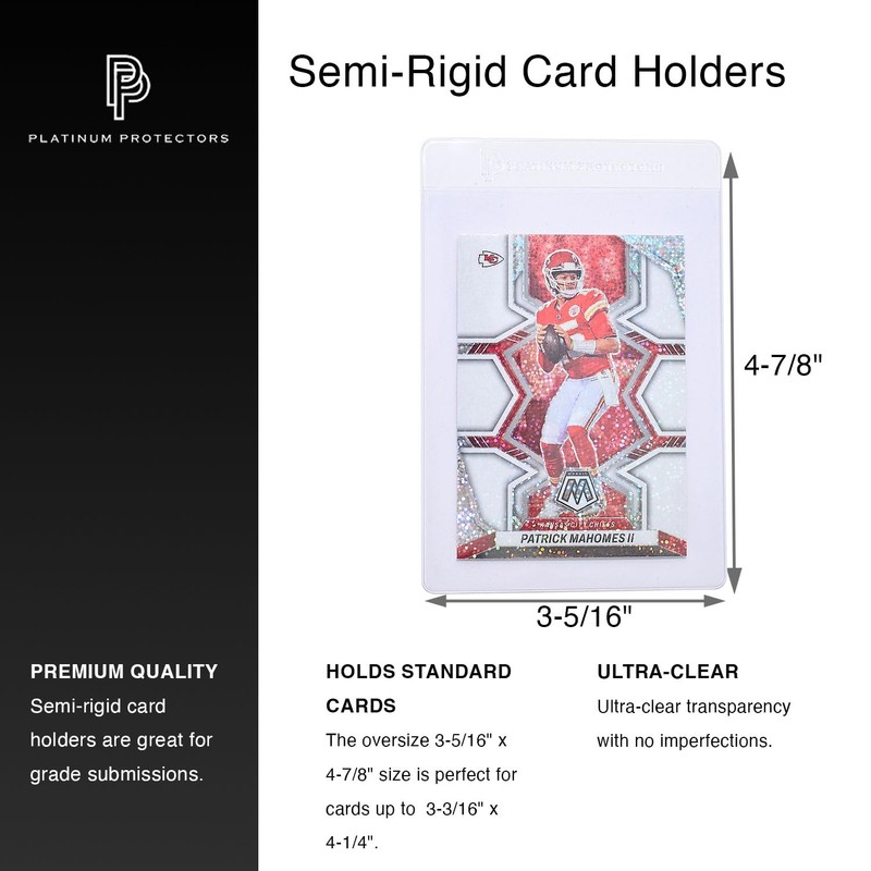Platinum Protectors Semi-Rigid Card Holders for Graded Card Submissions for