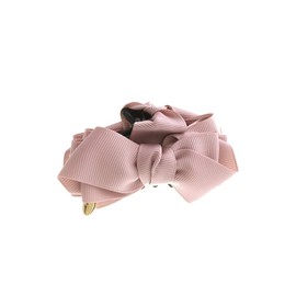 VINGTAINE H7288-PK Grosgrain Ribbon Mini Vance Clip Hair Clip, Elegant, Adult, Cute, Ribbon Clip, Hair Accessory