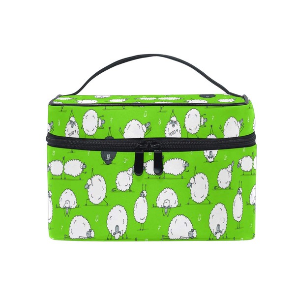 HaJie Makeup Bag Large Capacity Funny Sheep Animal Pattern Travel Portable Cosmetic Bag Storage Wash Bag for Women Girls