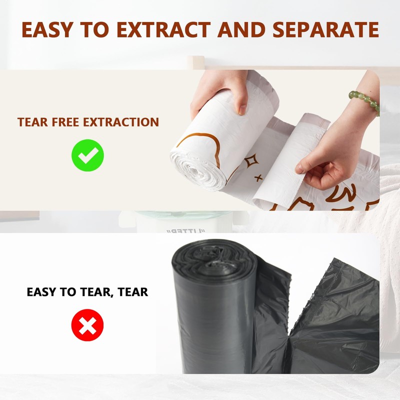 13 Gallon Trash Bags with Cute Rabbit Printed & Drawstring,