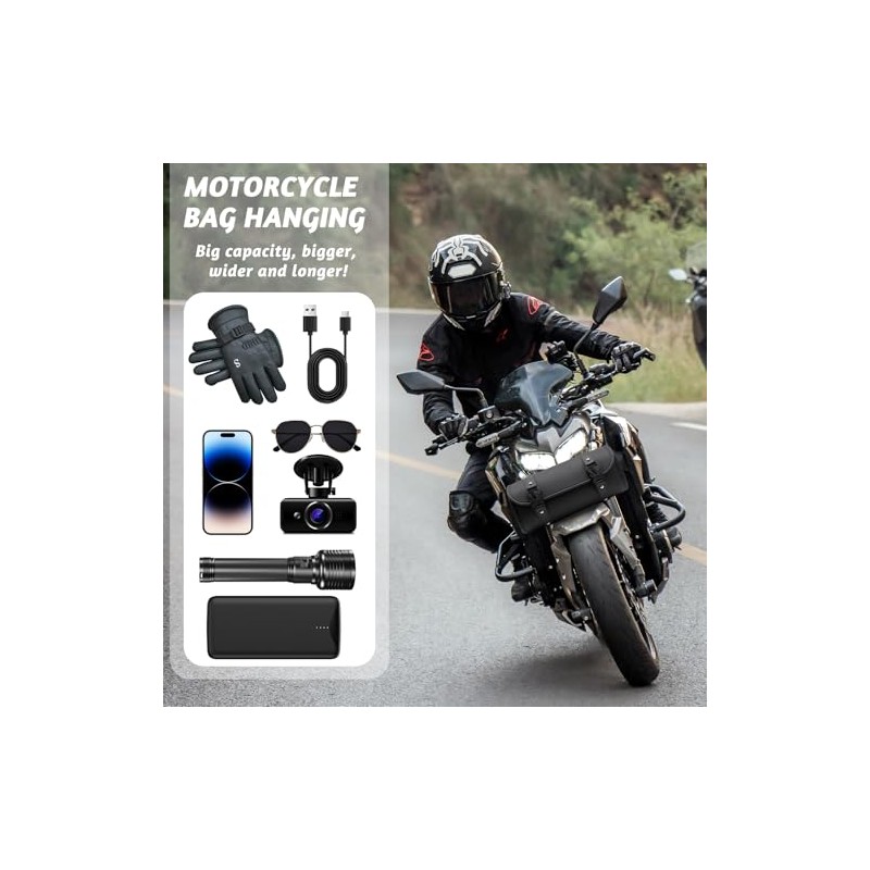 Universal Motorcycle Saddle Bag, Motorcycle Tool Bag, PU Leather Waterproof