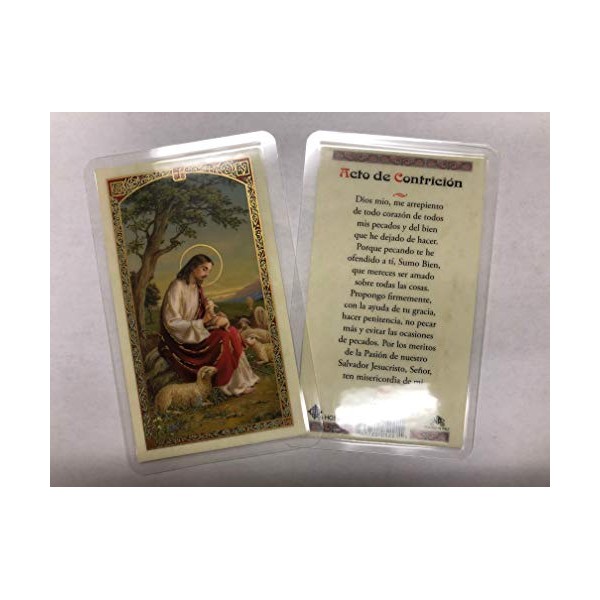 Holy Prayer Cards for The Acot of Contrition (Acto de Contricion) in Spanish Set of 2